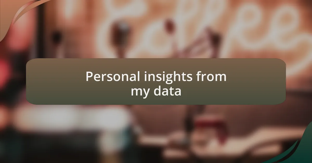 Personal insights from my data