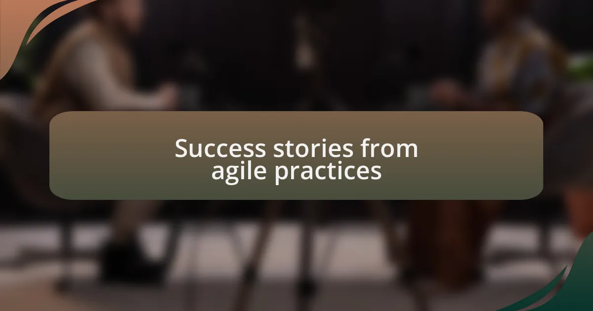 Success stories from agile practices